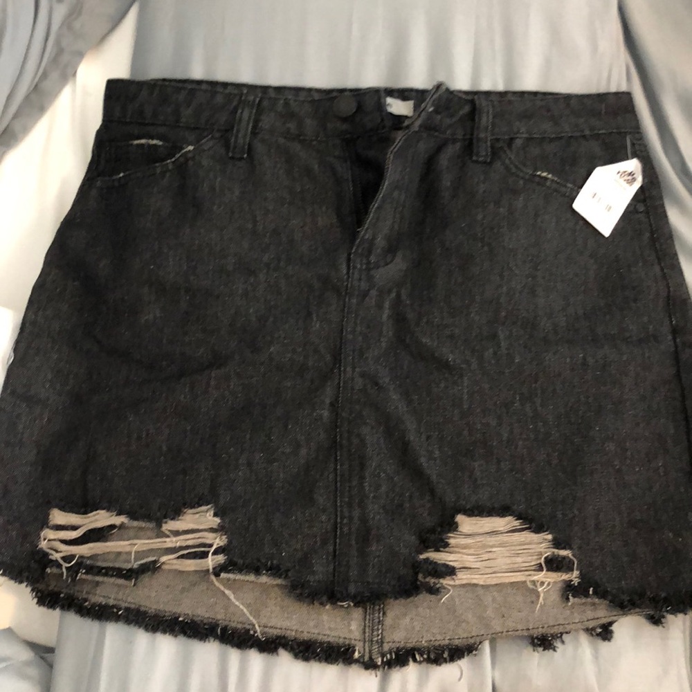 Dark wash jean skirt